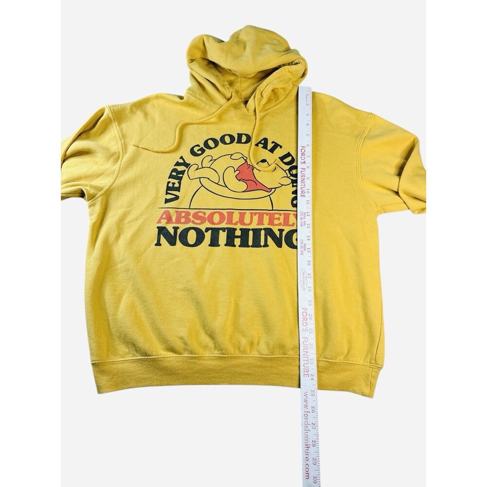 Disney Winnie The Pooh Hoodie Yellow Large Very Good At Doing Absolutely Nothing - Picture 7 of 8